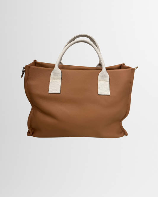 Borsa in pelle sabbia