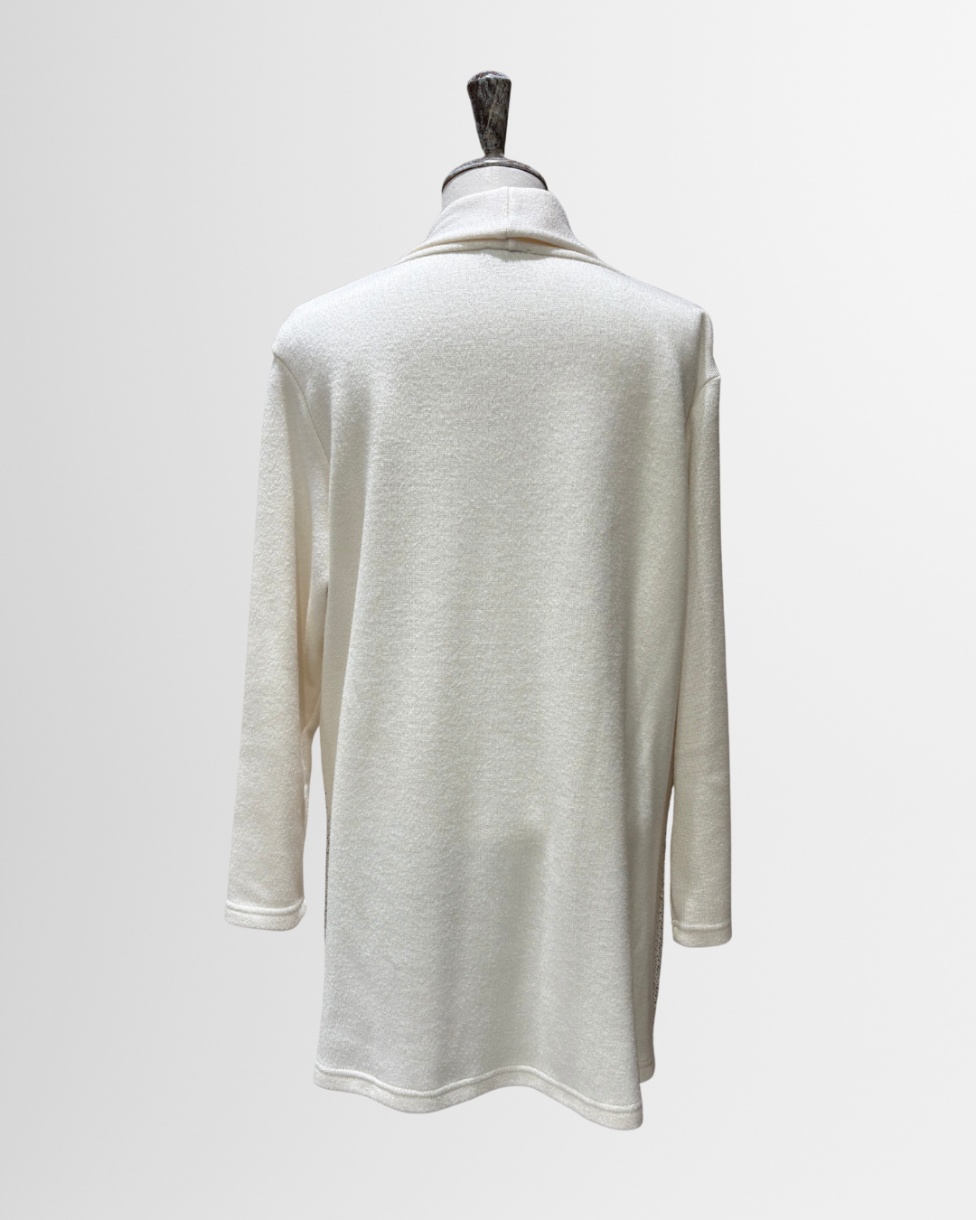 Cardigan con spacchi laterali e strass