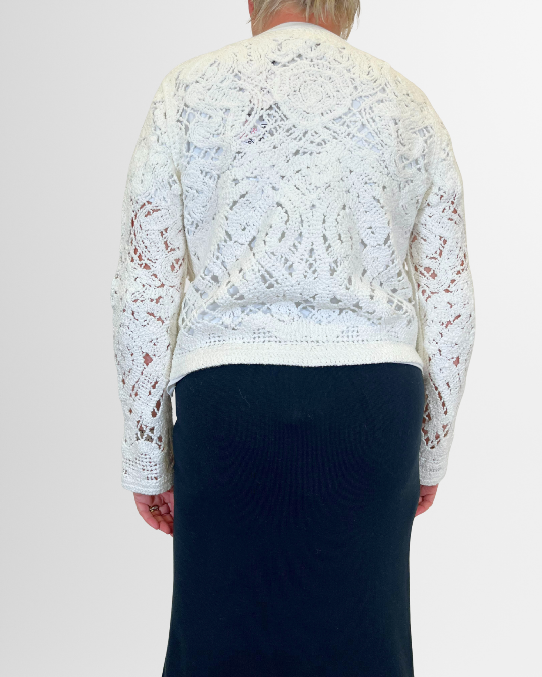 Cardigan traforato bianco Oui