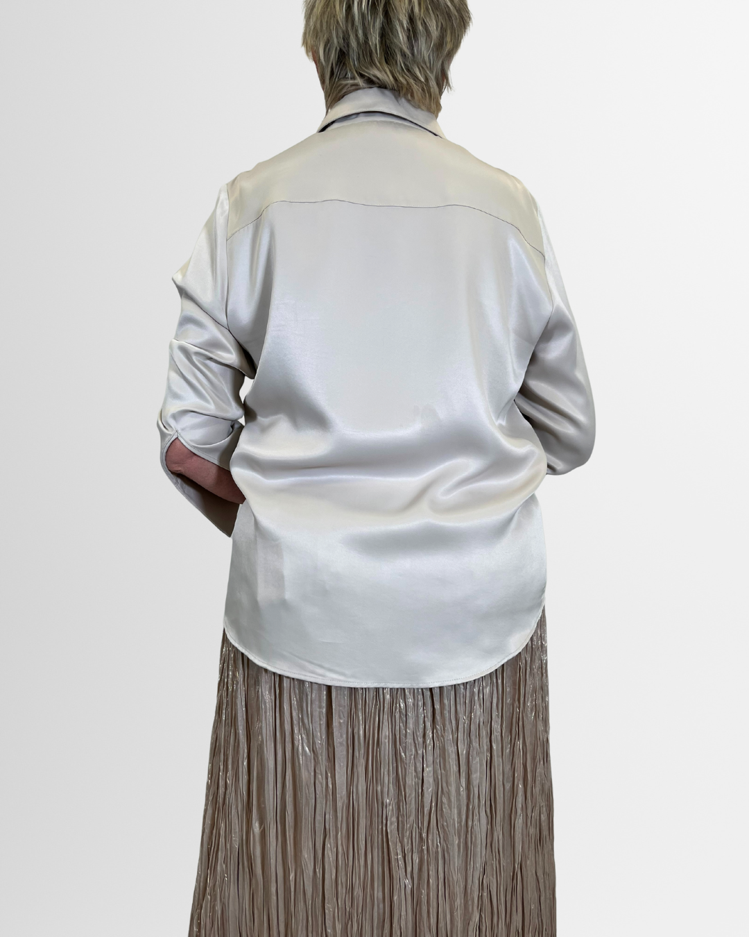 Camicia raso color ghiaccio