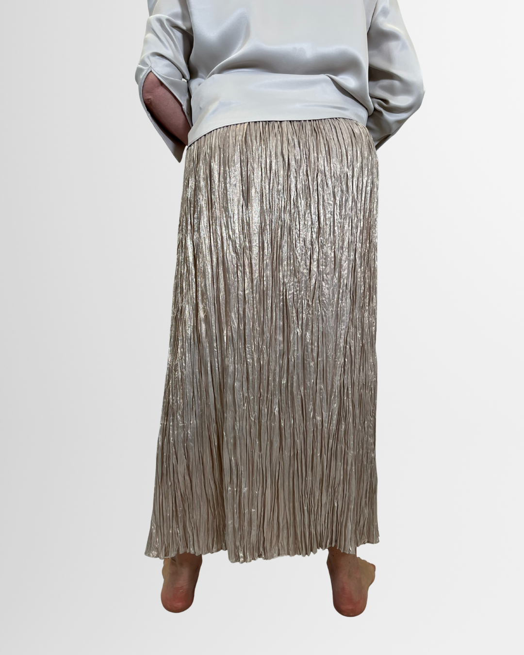 Gonna satin champagne