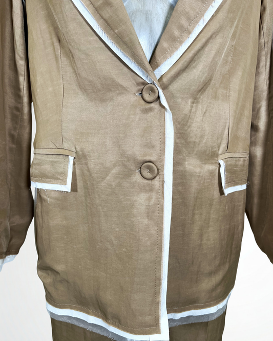 Completo giacca e pantalone sabbia