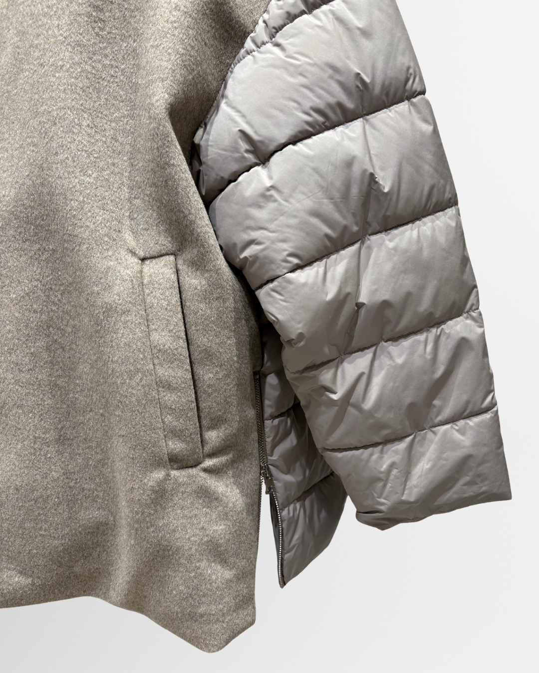 Giaccone con inserti in piumino