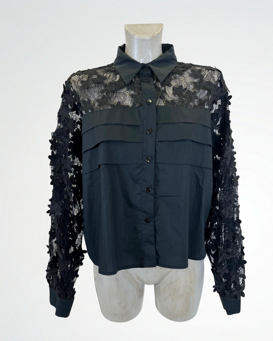 Camicia in pizzo con fiori