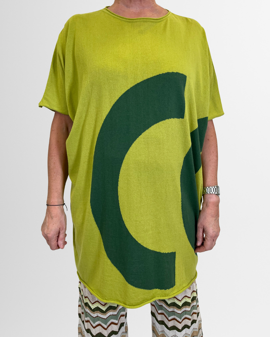Maglia oversize grafica verde
