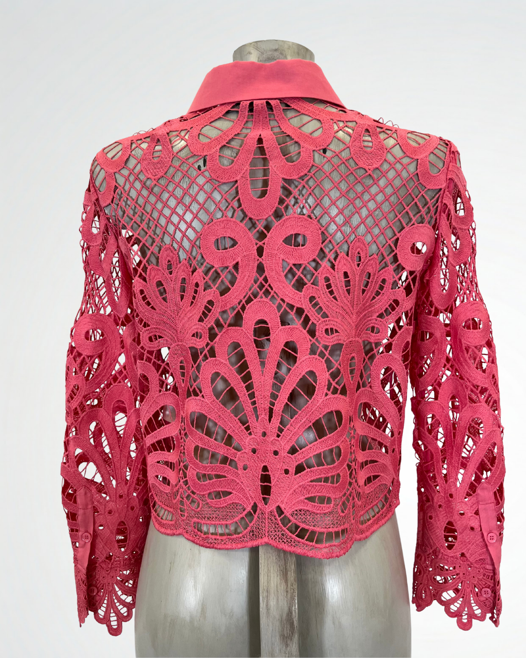 Camicia in pizzo rosa