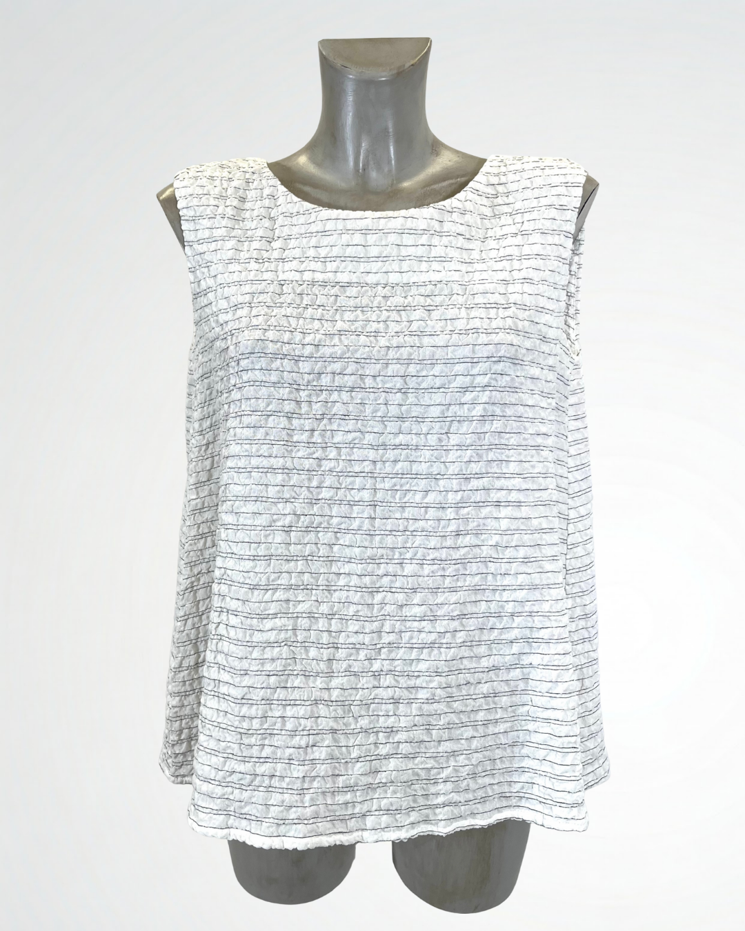Top bianco a righe sottili
