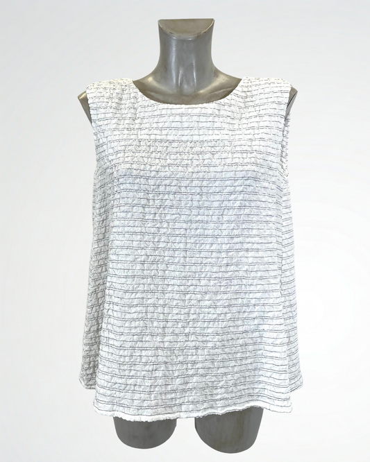 Top bianco a righe sottili