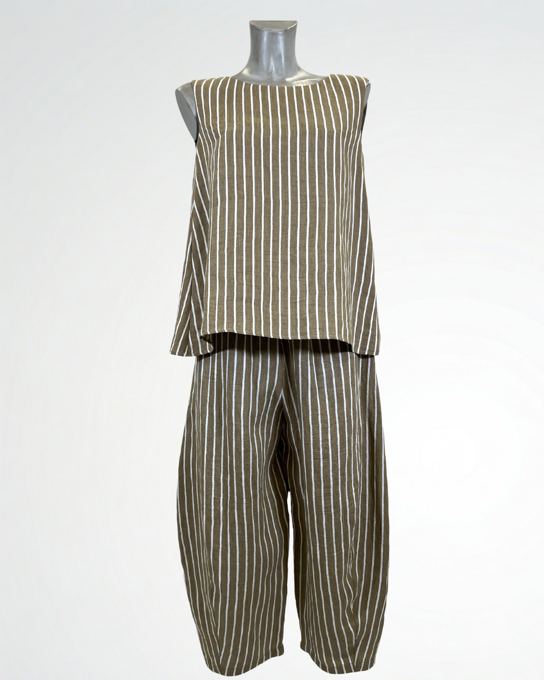 Pantalone in lino a righe