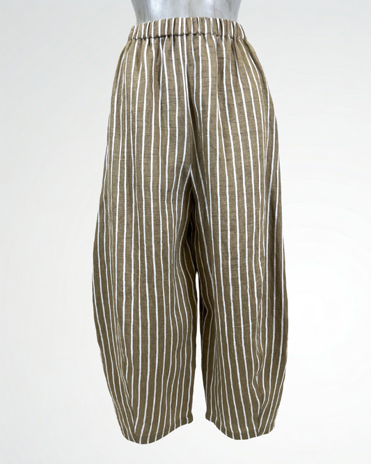 Pantalone in lino a righe