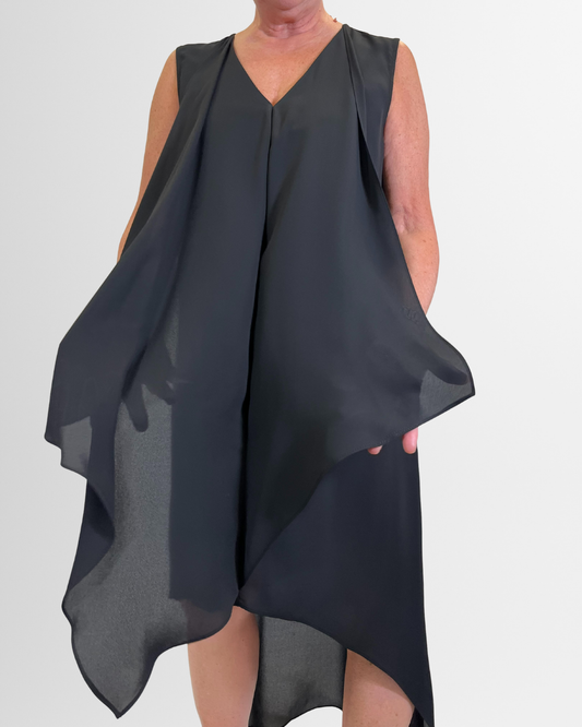 Abito asimmetrico nero Ribkoff