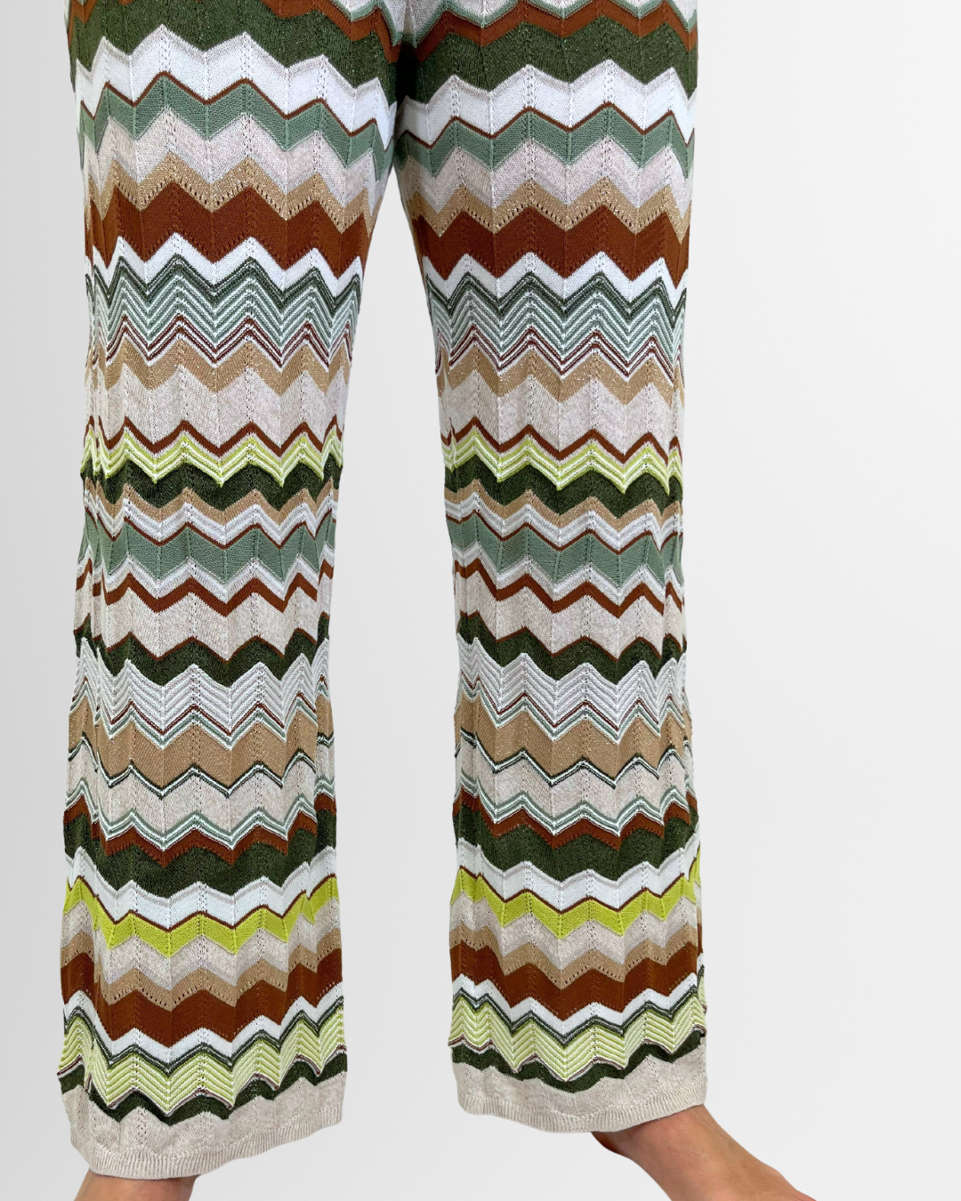 Pantaloni zig zag multicolore