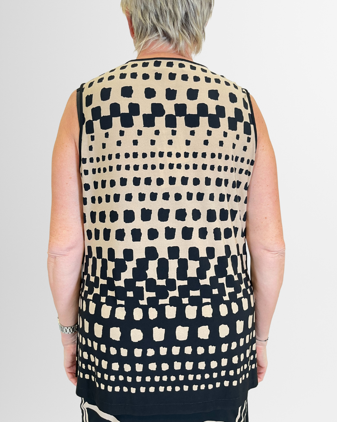 Top casacca beige-nero