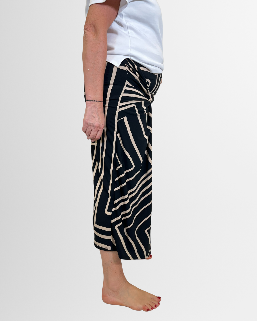 Gonna incrocio beige-nero