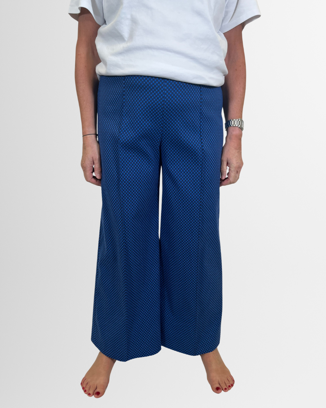 Pantaloni fantasia blu-nero