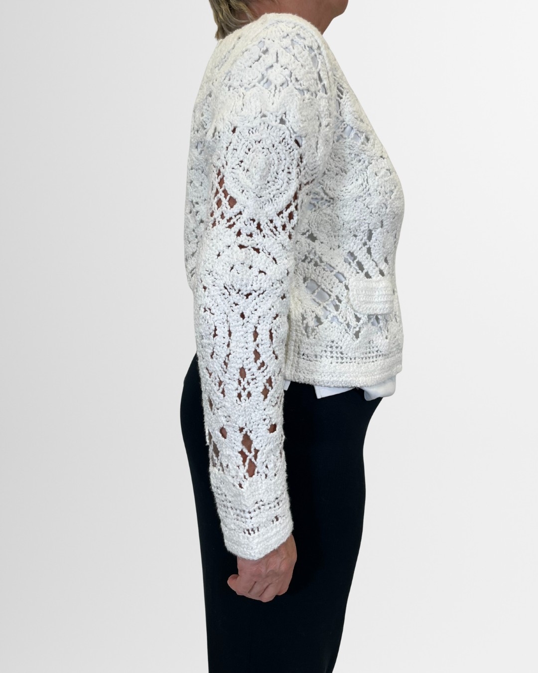 Cardigan traforato bianco Oui