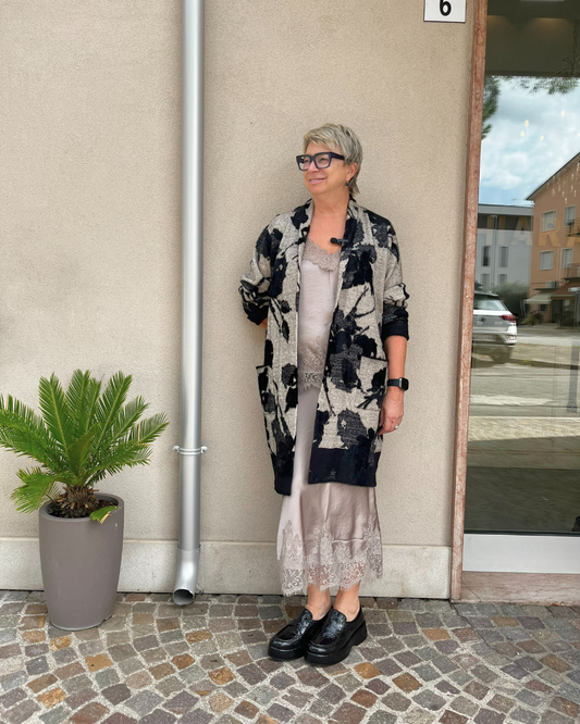 Gonna raso con pizzo fango