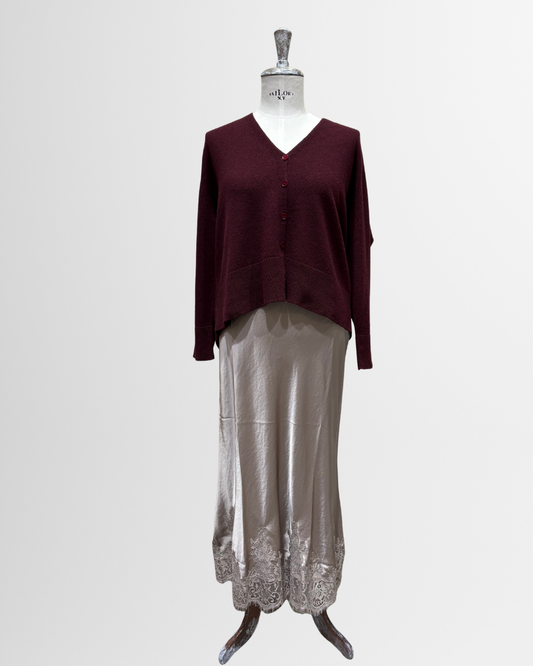 Gonna raso con pizzo fango