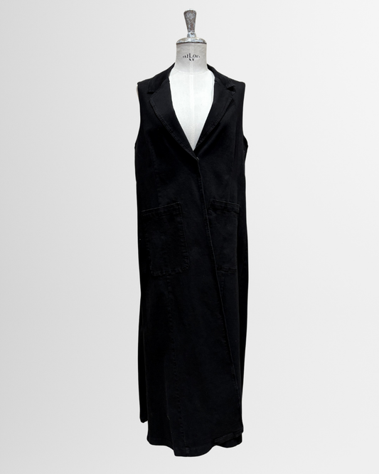 Gilet lungo denim nero