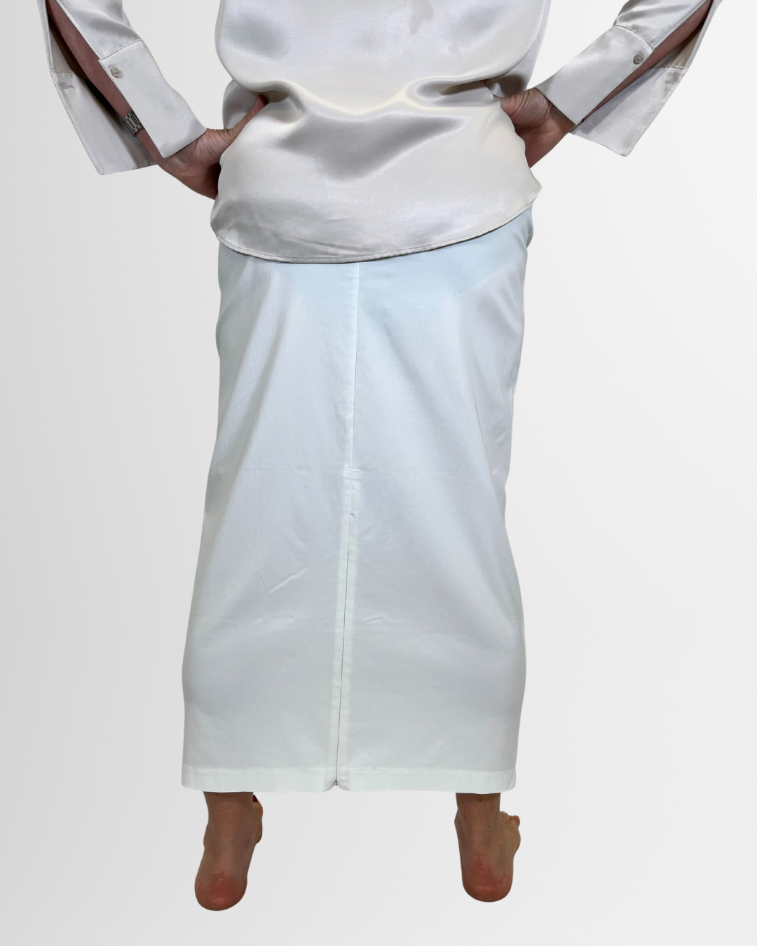 Gonna midi bianca con spacco