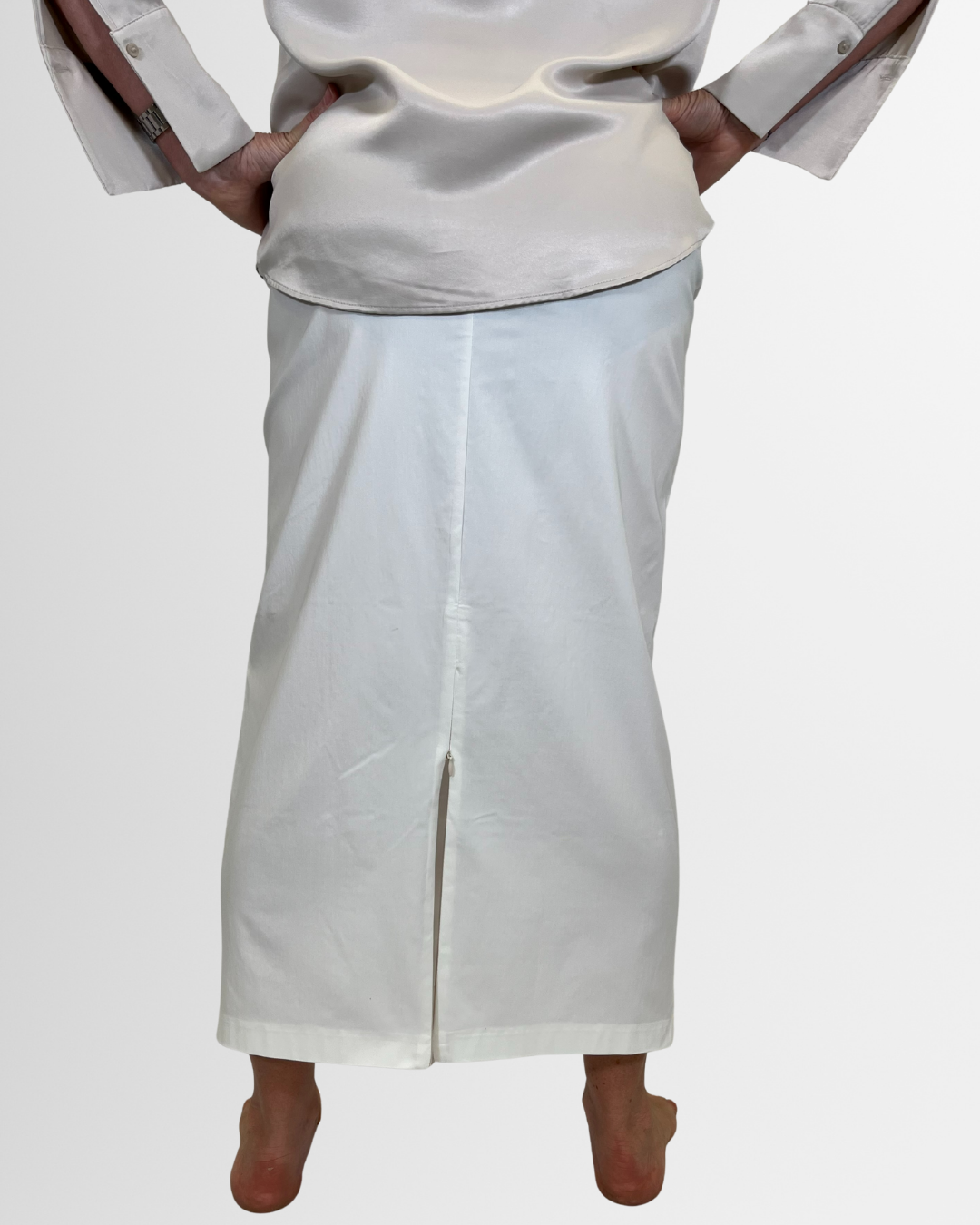 Gonna midi bianca con spacco