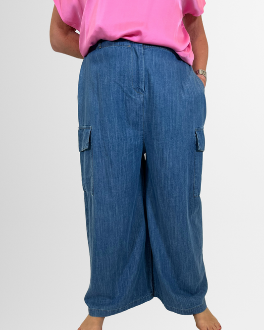 Jeans cargo gamba larga