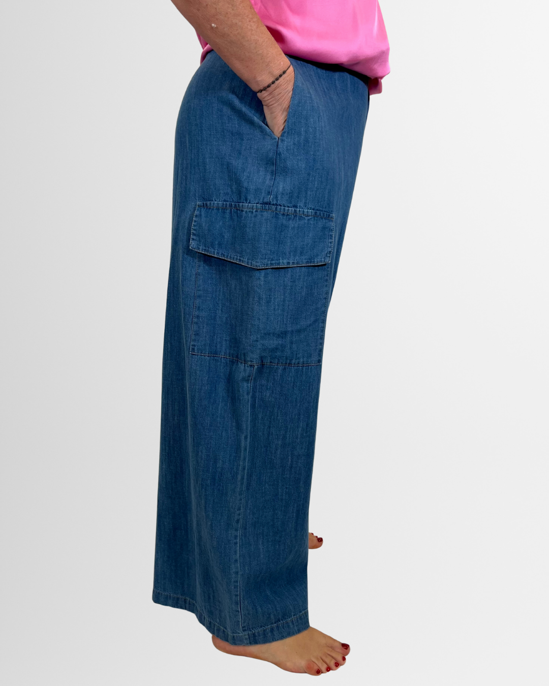 Jeans cargo gamba larga