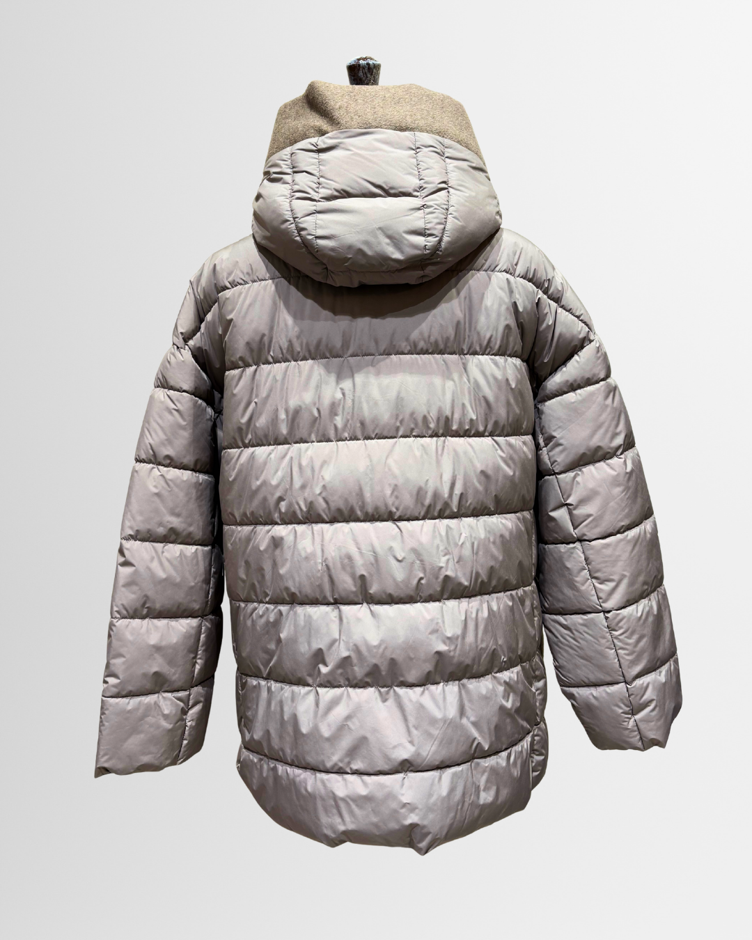 Giaccone con inserti in piumino