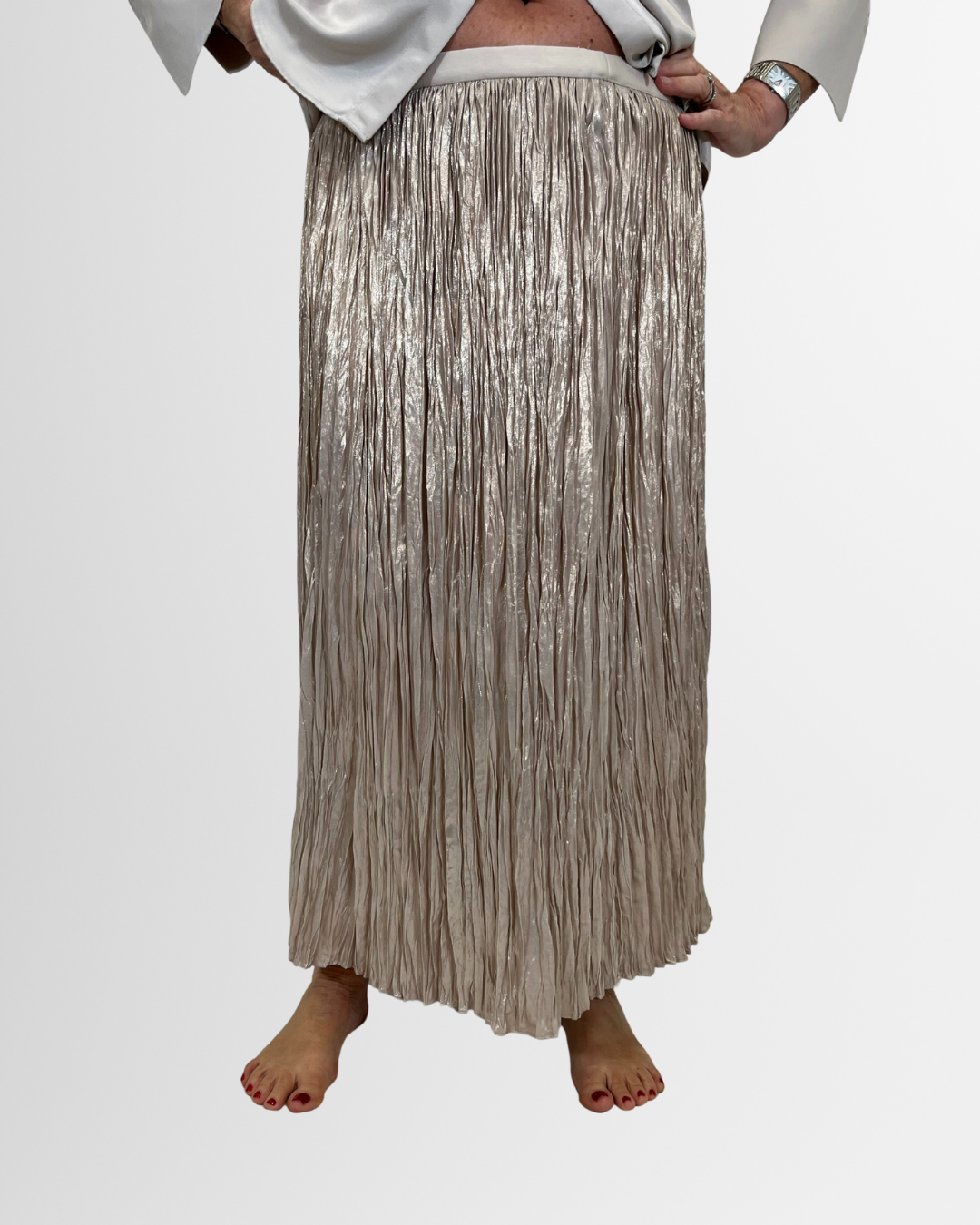 Gonna satin champagne