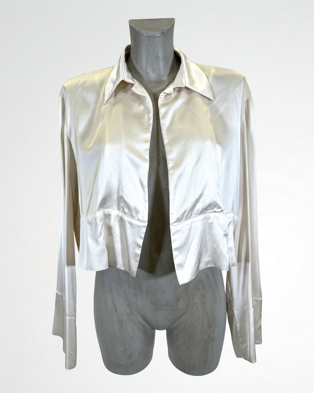 Giacca camicia in raso burro