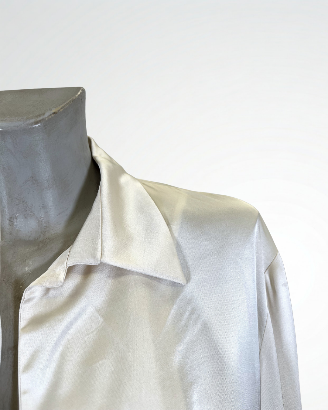 Giacca camicia in raso burro