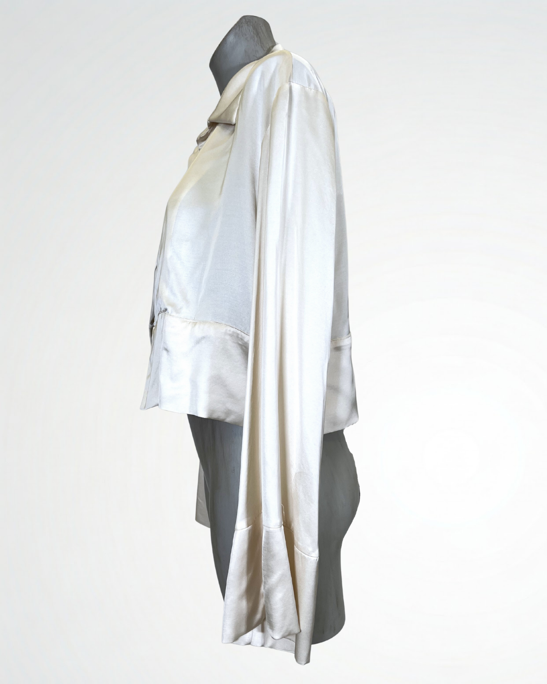 Giacca camicia in raso burro